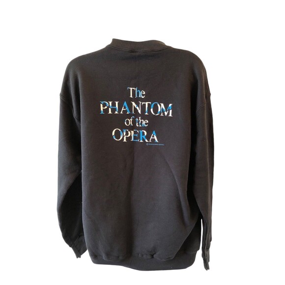 Vintage Phantom Of The Opera Sweatshirt M Black 80s 1986 Play Drama Mask unisex - Picture 3 of 10